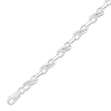 Platinum Plated Sterling Silver Round Diamond Fashion Bracelet (1/10 CTTW)