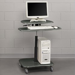 LUXOR Compact Mobile Computer Workstations - Gray laminate