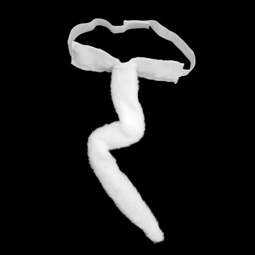 White Plush Cat Tail Costume Accessory ~ Halloween White Animal Tail