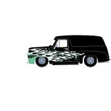 1/50 DC 1955 Ford F-100 Panel Truck, Black/Flames