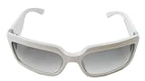 $260 Gucci 2593 Shield Sunglasses White Frame Gray Lens