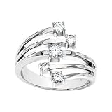 14k White Gold Created Moissanite Ring 1/2ct - Size 6 - JewelryWeb