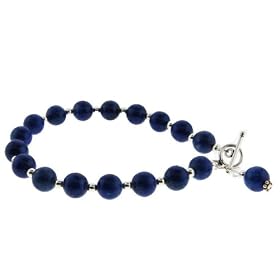 Lapis Lazuli and Sterling Silver Bracelet with Swarovski Crystal by Tery%20K%20Jewelry