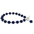 Lapis Lazuli and Sterling Silver Bracelet with Swarovski Crystal