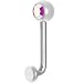 14 Gauge 5mm Aurora Gem Vertical Hood Piercing -7/16" 2mm Rise