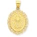 14k Solid Satin Polished Cancer Zodiac Oval Pendant - Measures 27.8x17.3mm - JewelryWeb