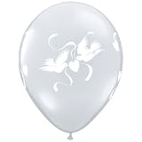 11" Love Doves Around Clear Balloons (10 ct) (10 per package)
