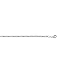 14KT White Curb 3.4mm Bracelets Length = 18