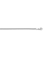 14KT White Curb 3.4mm Bracelets Length = 20