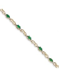 14k Diamond And Emerald Bracelet, Best Quality Free Gift Box Satisfaction Guaranteed