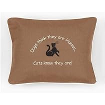 Embroided Pillows for Cat Lovers - Dogs Think They Are Human, Cats Know They Are