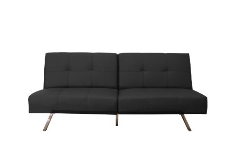 Ewing Black Modern Futon / Sleeper Sofa Bed