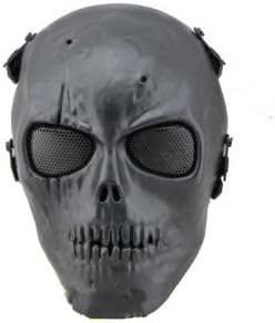 Asport Black Skull Skeleton Army Airsoft Paintball BB Gun Full Face Game Protect Mask for Airsoft Hunting Wargame and All Military Purpose
