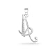 Bling Jewelry ABC Cubic Zirconia Pave CZ Cursive Script Letter Alphabet Initial A Pendant Necklace For Women Sterling Silver