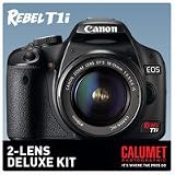 Canon EOS Rebel T1i Two Lens Deluxe Kit with 18-55mm IS Lens, 55-250mm Lens, 8GB Card, Filter, and Bag