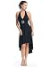 Asymmetrical Halter Party Dress with Rhinestone Detail at Waist Available in Black, Red or Turquoise