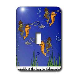 Londons Times Fish Fishing Deep Beneath Cartoons - Deep Sea Fishing Rodeo - Light Switch Covers - single toggle switch