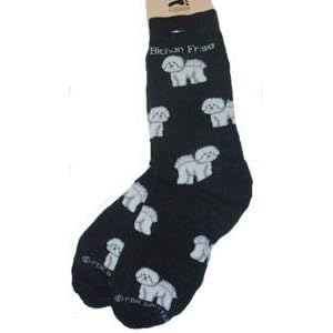Buy For Bare Feet Pair of Bichon Frise Socks Black Size 9-11 by For Bare Feet