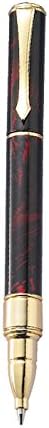 MG Gifts Red Marble Rollerball Brass Cap-Off Mini Ballpoint Pen Includes Gift Box Perfect For Him or Her