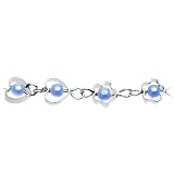 Light Blue Faux Pearl Blooming Floral Hearts Belly Chain