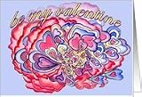 Be My Valentine-Lots of abstract hearts and flowers Card