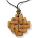 Jade/Leather Cross Pendant 16-18