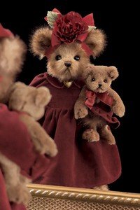 31wEWjdhvoL Abbey & Lane Bearington 14 Victorian Dressed Teddy Bear Holding a Baby Bear Christmas Stuffed Animal Gift by Bearington Collection