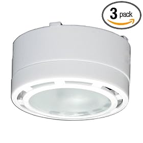 American Lighting ALPX60WH 12-Volt Under Cabinet Puck Lighting Kit, Xenon Bulb, 3 Pack, White