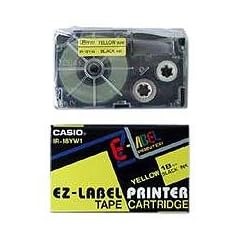 Casio Etiketten-Druckerkartusche 18 mm schwarze Schrift auf gelbem Band