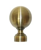 Review   / Round Antique Brass Style Solid Curtain Rod Knob