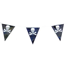 Plastic Pirate Skull & Crossbones Bunting 6 Metres