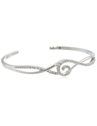 Sterling Silver 1.0 Cttw Diamond Swirl Bangle Bracelet (1.0Cttw, I-J Color, I2-I3 Clarity)