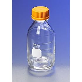 PYREX 500mL Round Media Storage Bottles, with GL45 Screw Cap, Ea