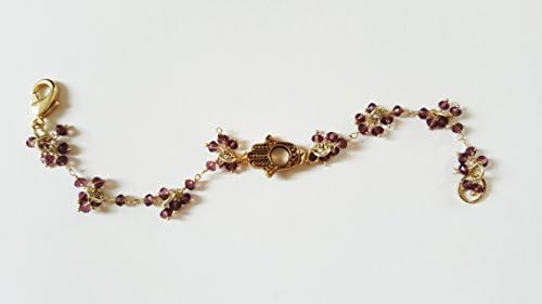 Gold Hand and Purple Boho Mulit-Chain Bracelet