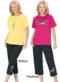 Embroidered Capri Set - Misses' Sizes