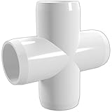 FORMUFIT F012CRX-WH-10 Cross PVC Fitting, Furniture Grade, 1/2" Size, White (Pack of 10)
