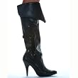 4 Inch Sexy Knee Highs Costume Boots Pirate Boot With Ribbons Black