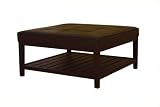 Review Baxton Furniture Studios D-097-J509 / Baxton Studios Ivana Square Brown Leather Ottoman With Lower Shelf