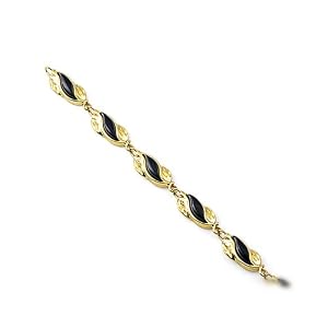 Black Coral Paradise Bracelet in 14K Yellow Gold by 