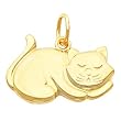 14K Yellow Gold Cat Charm