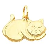 11X19 14K Yellow Gold Cat Charm