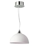 Oriva 49238 Pendellampe, H 120 cm, B 26 cm, E27, max 60W, Chrom/weiß