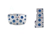 Solid Aluminum Pedal Cover with Rubber Insert - Euro Type R Automatic Blue Solid Aluminum Pedal Cover with Rubber Insert - Euro Type R Automatic Blue