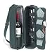 Picnic At Ascot Black Sunset Deluxe Wine Carrier for 2 with Gingham Napkins