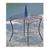 Wrought Iron Side Table (Hammered Bronze) (22H x 20W x 20D)