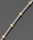 14k Gold Two-Tone Popcorn Anklet