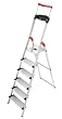 Hailo 8856-001 Alu-Sicherheits-Haushaltsleiter XXR - 6 XXL-Stufen mit Ausziehbarem Sicherheits-Halteb�gel und Multifunktionsschale