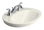 KOHLER K-2075-8-96 Serif Self-Rimming Lavatory, Biscuit
