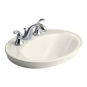 KOHLER K-2075-8-96 Serif Self-Rimming Lavatory, Biscuit