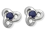 9ct White Gold and Sapphire Celtic Knot Earrings